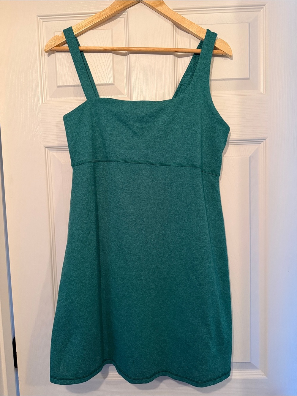 Aerie Green Square-Neck A-Line Athletic Dress with Built in Shorts